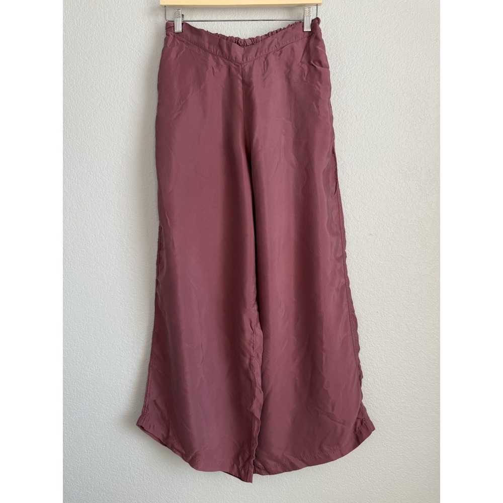 Athleta Calm Cool Pant Women's M Rose Pink Wide Leg Breathable Lightweight Silky - Picture 6 of 11
